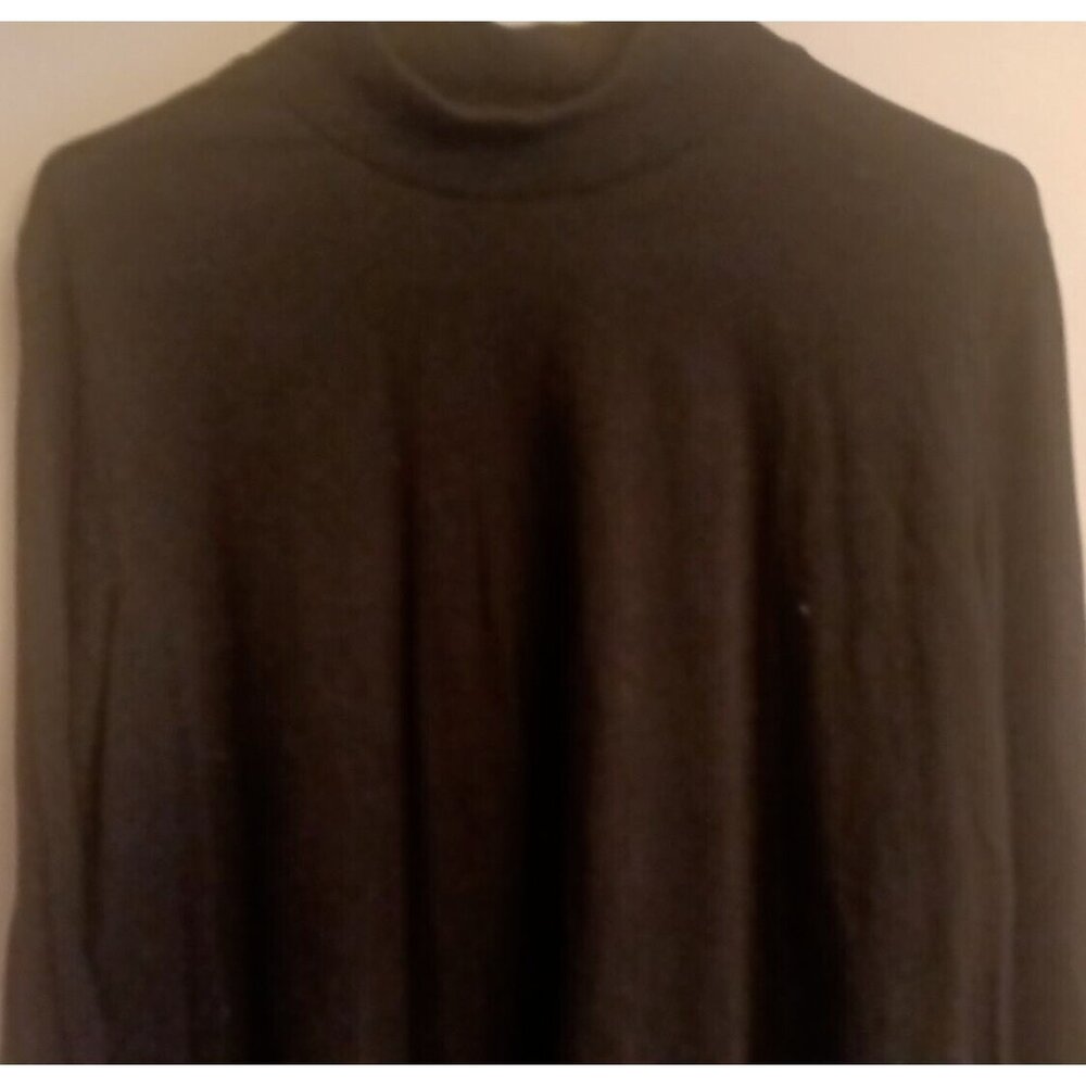 Woman Within Shirt Top L 18 20 Mock Turtleneck Black Long Sleeve 100% Cotton